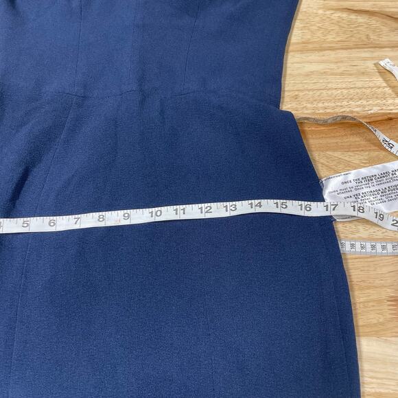 Dress The Population NWT Iris Slit Crepe Gown Size S Midnight Blue Sleeveless - Picture 11 of 12